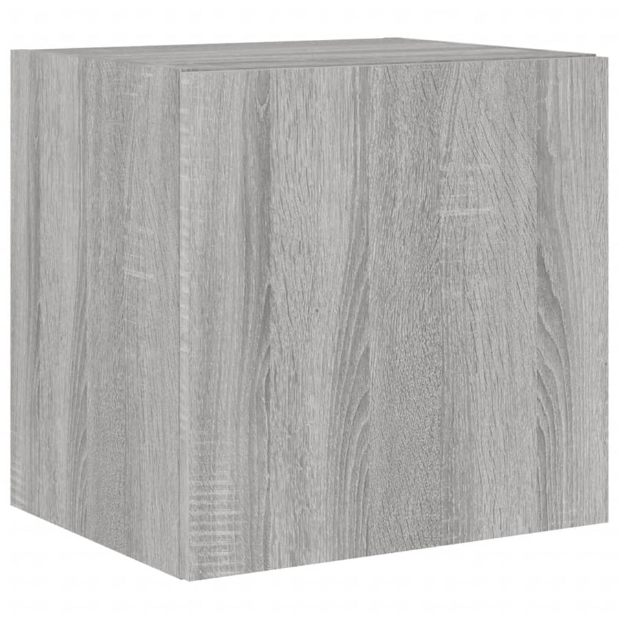 Tv-Wandmeubelen Met Led 2 St 40,5X35X40 Cm Grijs Sonoma Eiken