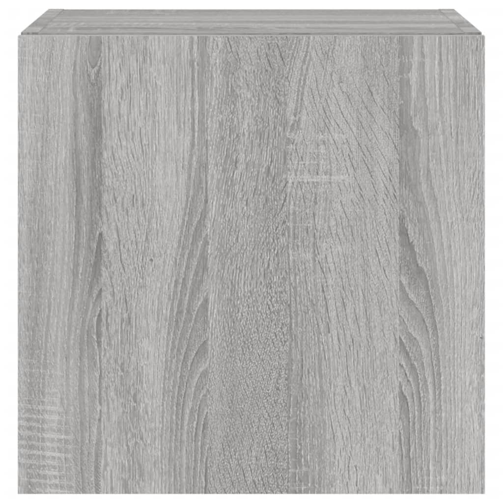 Tv-Wandmeubelen Met Led 2 St 40,5X35X40 Cm Grijs Sonoma Eiken