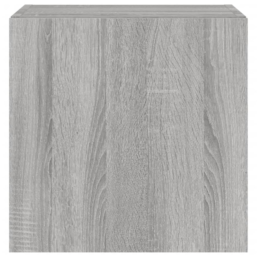 Tv-Wandmeubelen Met Led 2 St 40,5X35X40 Cm Grijs Sonoma Eiken
