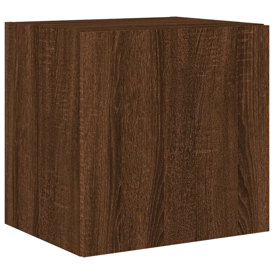 Tv-Wandmeubel Met Led-Verlichting 40,5X35X40 Cm Bruineikenkleur