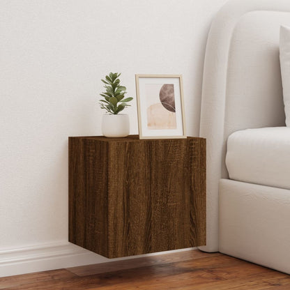 Tv-Wandmeubel Met Led-Verlichting 40,5X35X40 Cm Bruineikenkleur