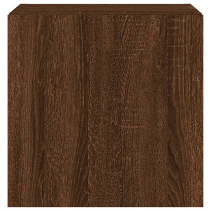 Tv-Wandmeubel Met Led-Verlichting 40,5X35X40 Cm Bruineikenkleur