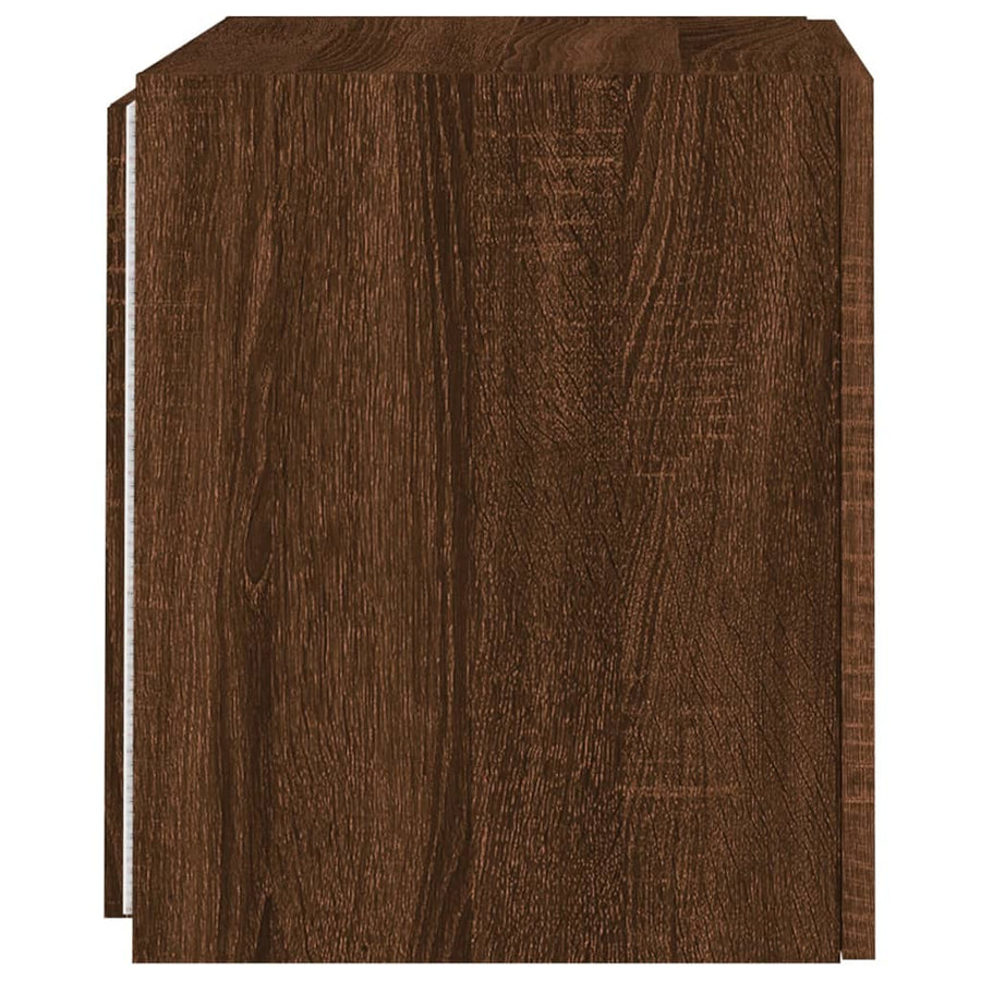 Tv-Wandmeubel Met Led-Verlichting 40,5X35X40 Cm Bruineikenkleur