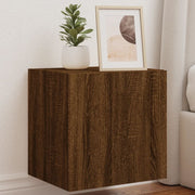 TV cabinet with LED lighting 40.5x35x40 cm brown oak color