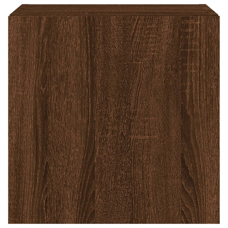 Tv-Wandmeubelen Met Led 2 St 40,5X35X40 Cm Bruineikenkleurig