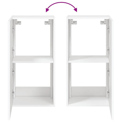 Tv-Wandmeubel Met Led-Verlichting 40,5X35X80 Cm Wit