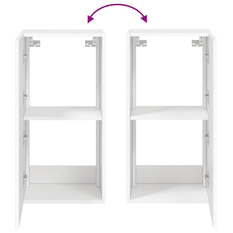 Tv-Wandmeubel Met Led-Verlichting 40,5X35X80 Cm Wit