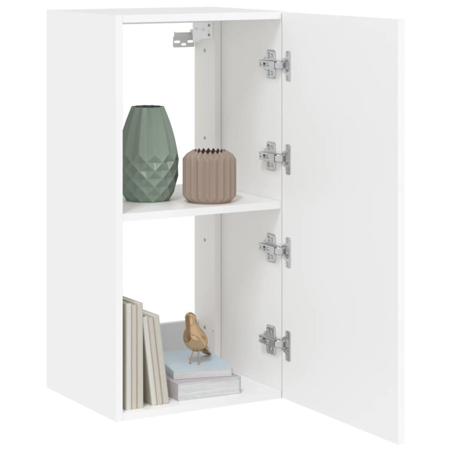 Tv-Wandmeubel Met Led-Verlichting 40,5X35X80 Cm Wit