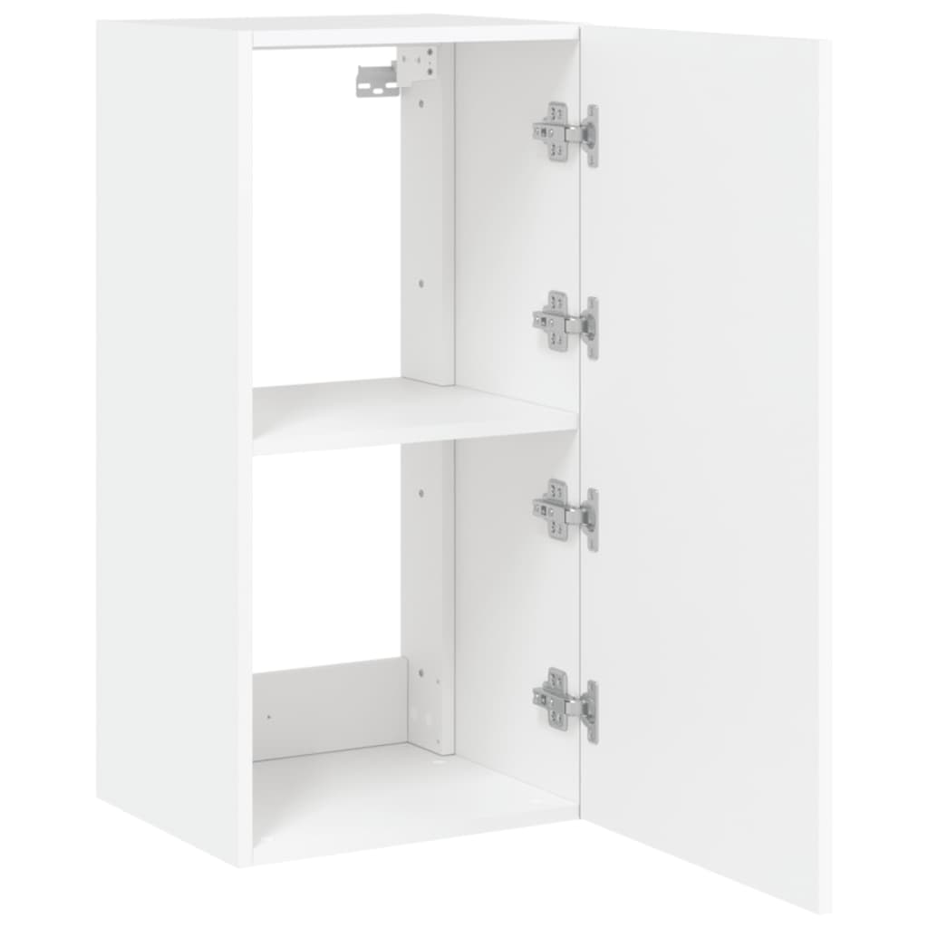 Tv-Wandmeubel Met Led-Verlichting 40,5X35X80 Cm Wit