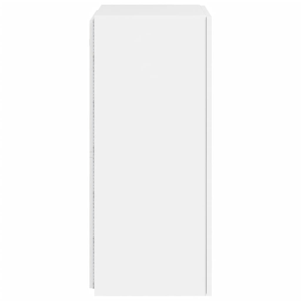 Tv-Wandmeubel Met Led-Verlichting 40,5X35X80 Cm Wit