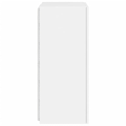 Tv-Wandmeubel Met Led-Verlichting 40,5X35X80 Cm Wit