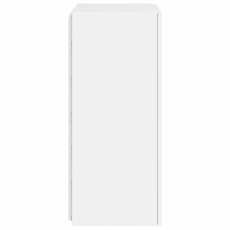 Tv-Wandmeubel Met Led-Verlichting 40,5X35X80 Cm Wit