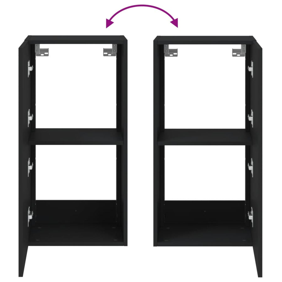 Tv-Wandmeubel Met Led-Verlichting 40,5X35X80 Cm Zwart