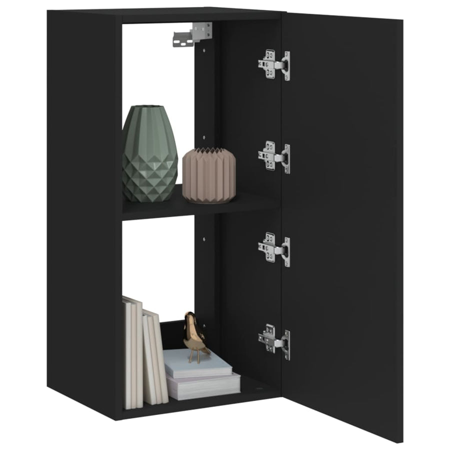 Tv-Wandmeubel Met Led-Verlichting 40,5X35X80 Cm Zwart