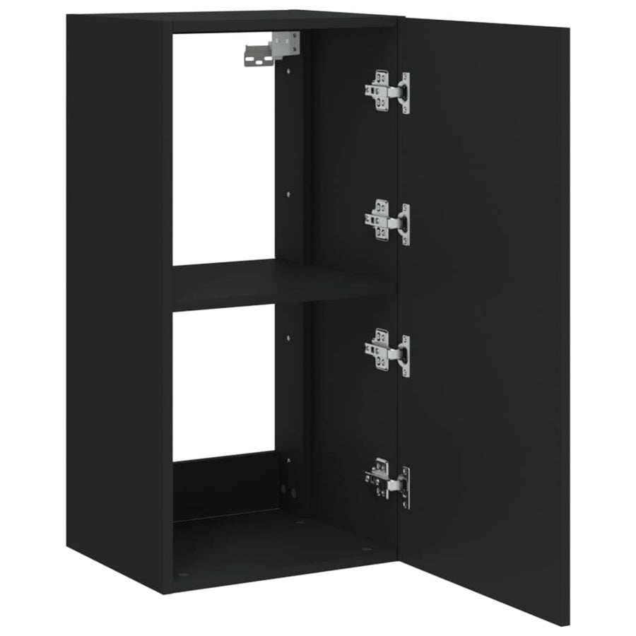 Tv-Wandmeubel Met Led-Verlichting 40,5X35X80 Cm Zwart