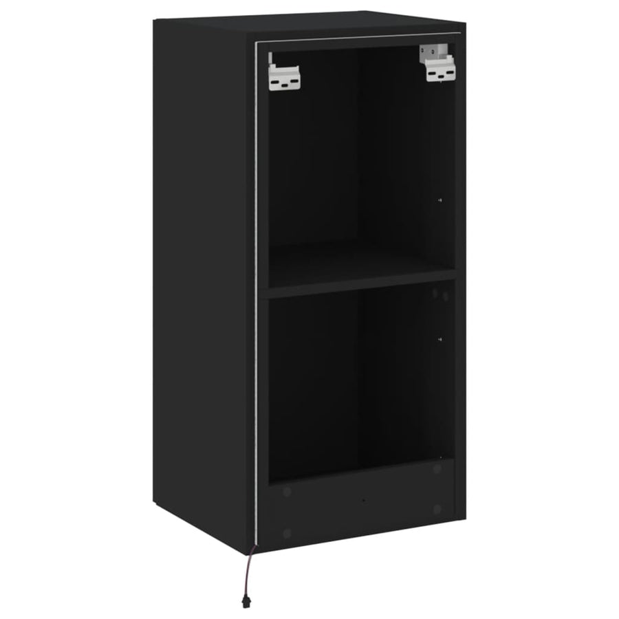 Tv-Wandmeubel Met Led-Verlichting 40,5X35X80 Cm Zwart