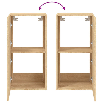 Tv-Wandmeubel Met Led-Verlichting 40,5X35X80 Cm Sonoma Eiken