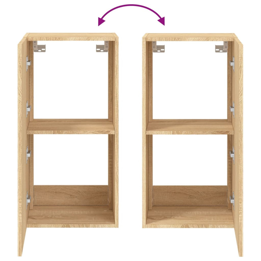 Tv-Wandmeubel Met Led-Verlichting 40,5X35X80 Cm Sonoma Eiken