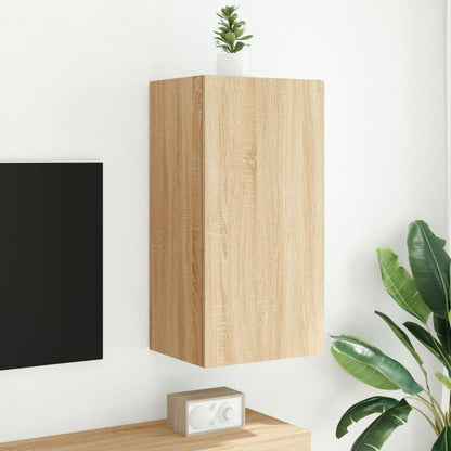 Tv-Wandmeubel Met Led-Verlichting 40,5X35X80 Cm Sonoma Eiken