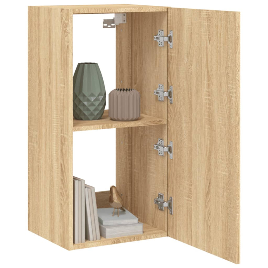 Tv-Wandmeubel Met Led-Verlichting 40,5X35X80 Cm Sonoma Eiken
