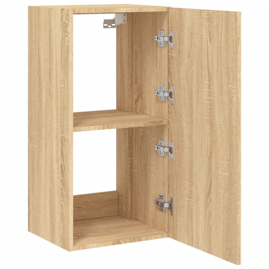 Tv-Wandmeubel Met Led-Verlichting 40,5X35X80 Cm Sonoma Eiken