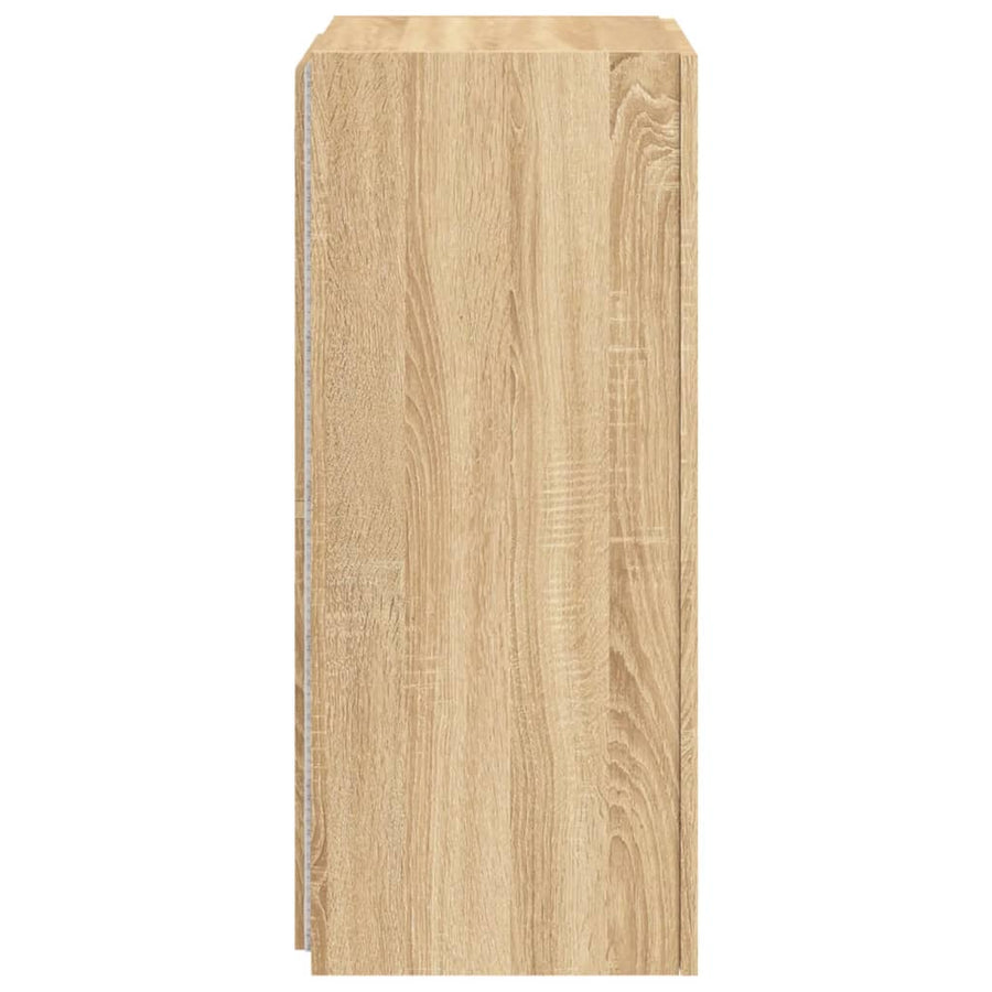 Tv-Wandmeubel Met Led-Verlichting 40,5X35X80 Cm Sonoma Eiken