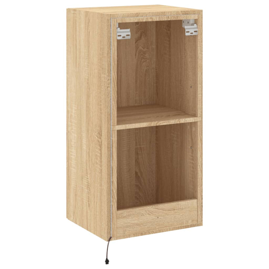 Tv-Wandmeubel Met Led-Verlichting 40,5X35X80 Cm Sonoma Eiken