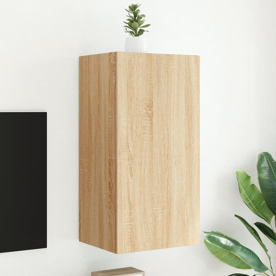 Tv-Wandmeubel Met Led-Verlichting 40,5X35X80 Cm Sonoma Eiken