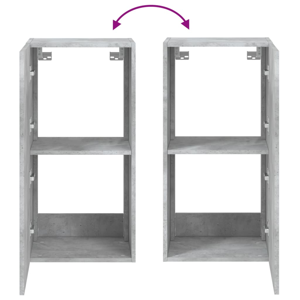 Tv-Wandmeubel Met Led-Verlichting 40,5X35X80 Cm Betongrijs