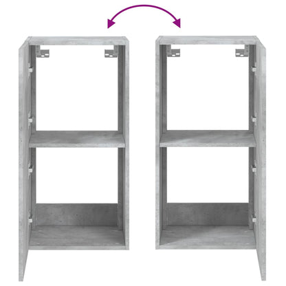 Tv-Wandmeubel Met Led-Verlichting 40,5X35X80 Cm Betongrijs