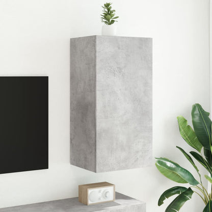 Tv-Wandmeubel Met Led-Verlichting 40,5X35X80 Cm Betongrijs