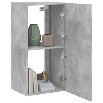 Tv-Wandmeubel Met Led-Verlichting 40,5X35X80 Cm Betongrijs