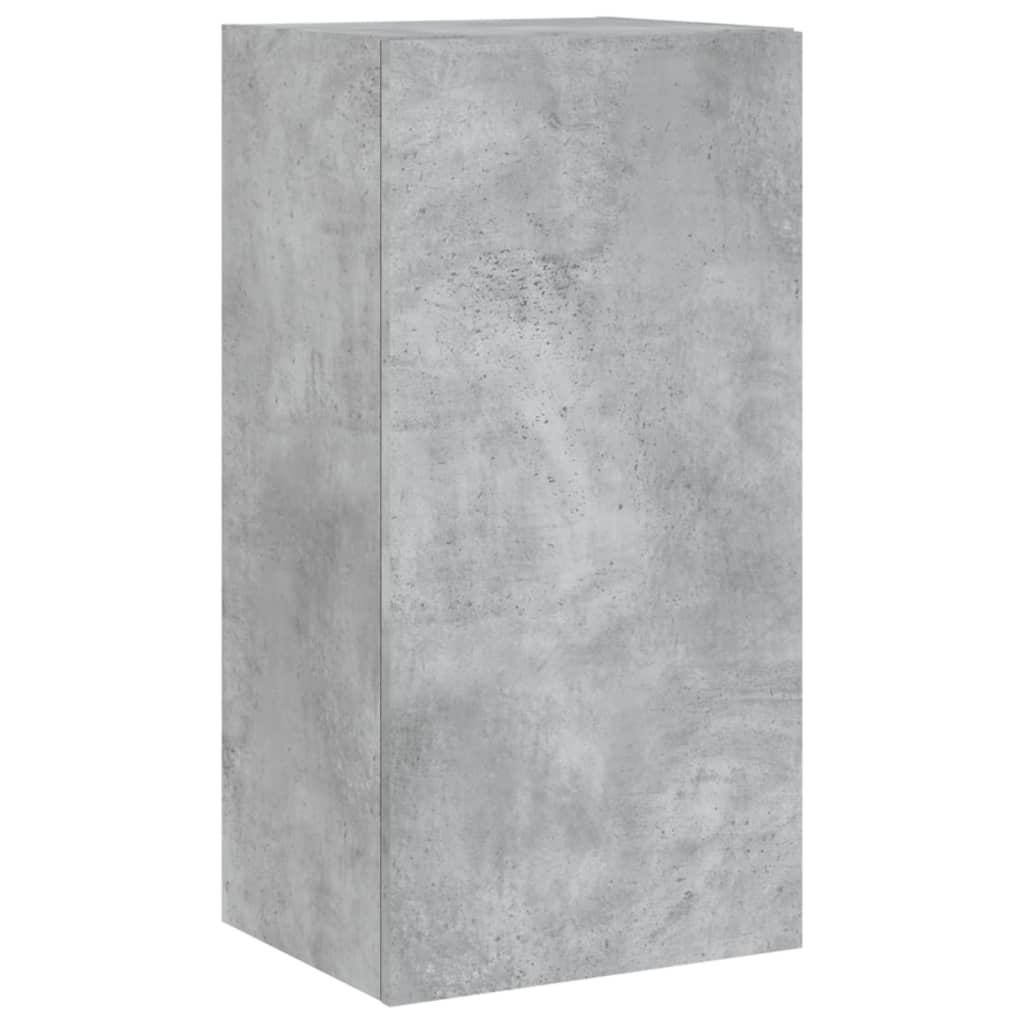 Tv-Wandmeubel Met Led-Verlichting 40,5X35X80 Cm Betongrijs