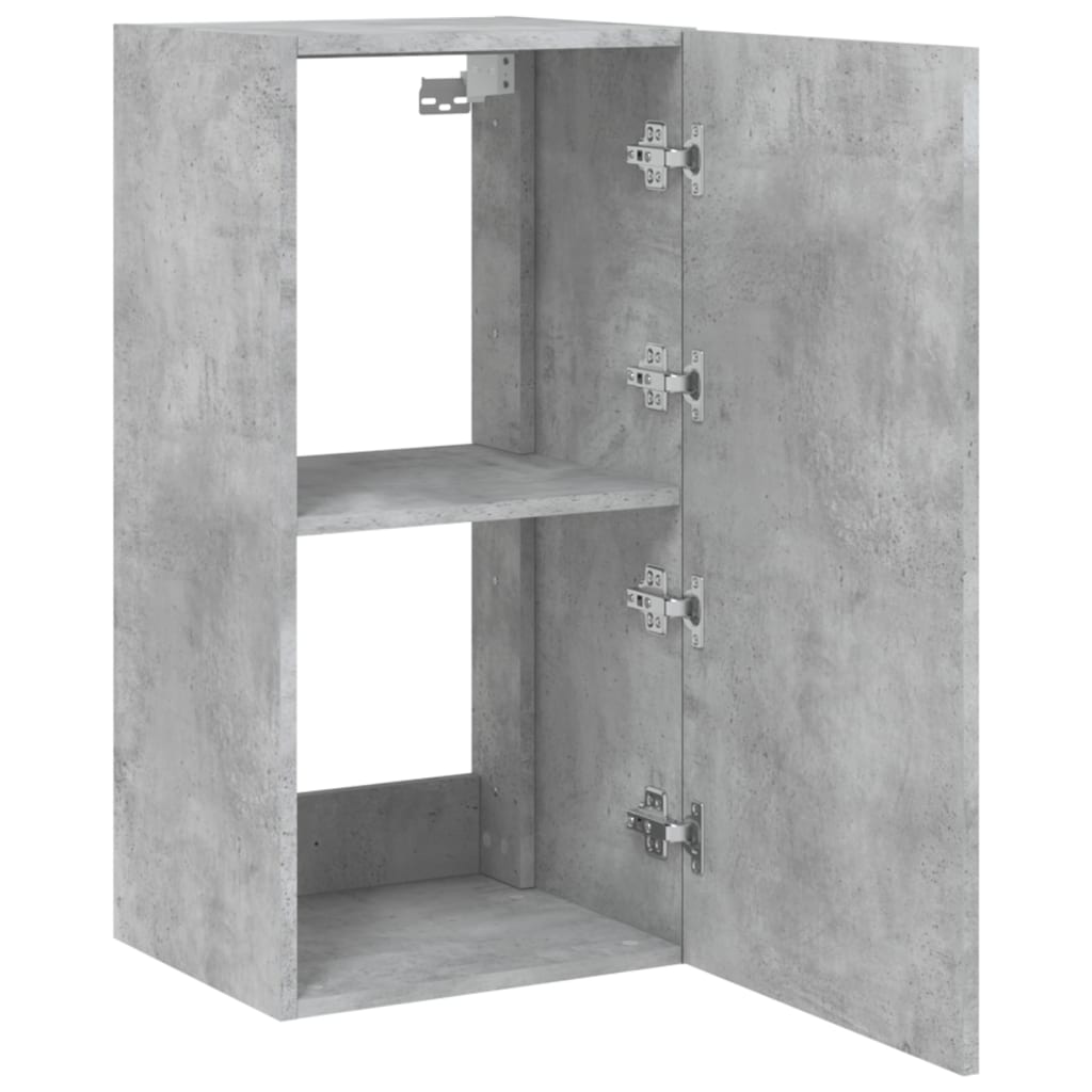 Tv-Wandmeubel Met Led-Verlichting 40,5X35X80 Cm Betongrijs