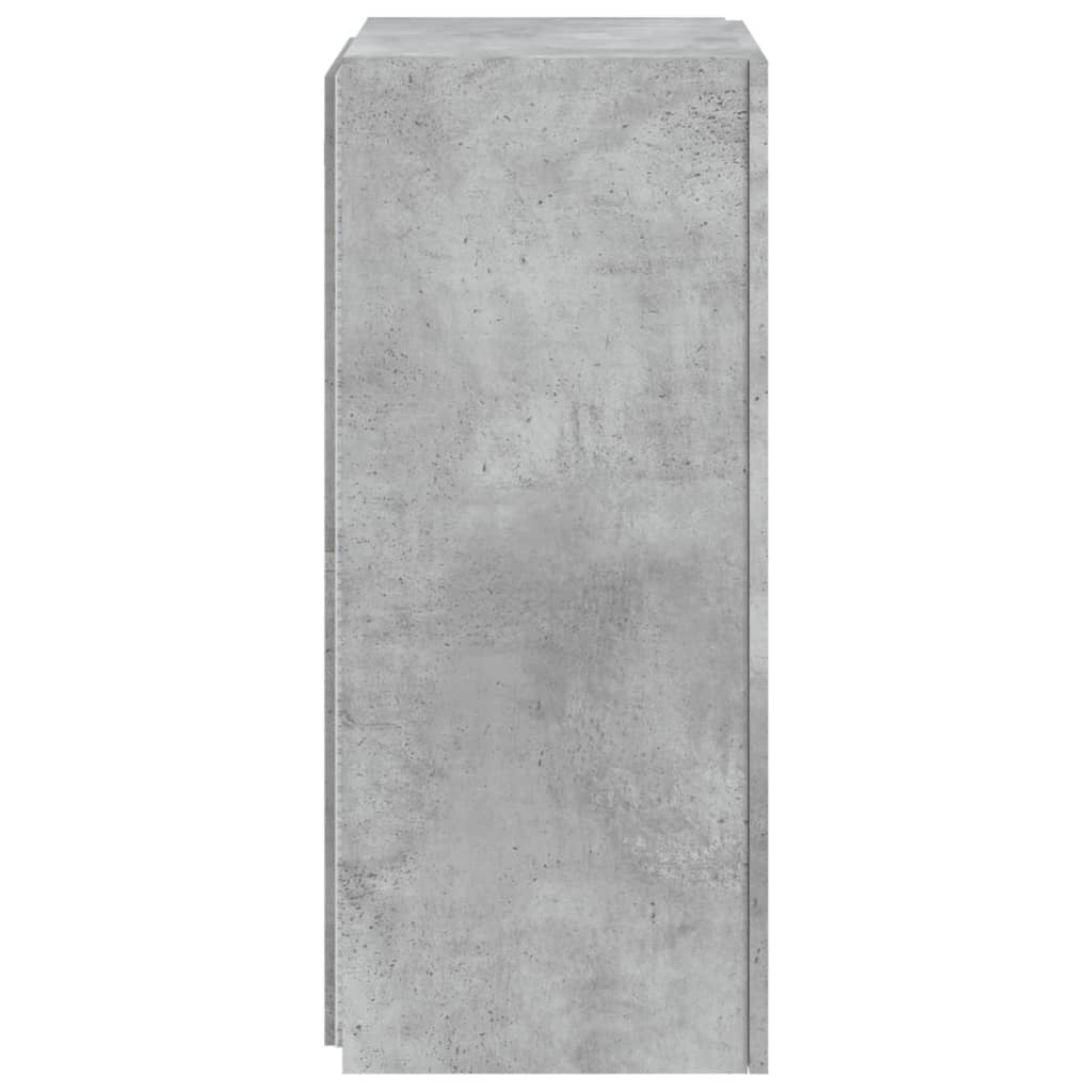 Tv-Wandmeubel Met Led-Verlichting 40,5X35X80 Cm Betongrijs