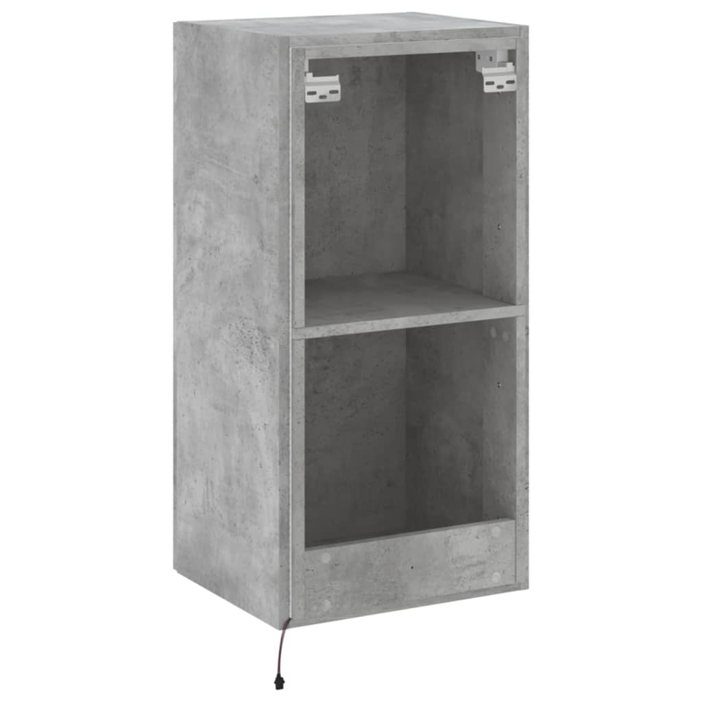 Tv-Wandmeubel Met Led-Verlichting 40,5X35X80 Cm Betongrijs
