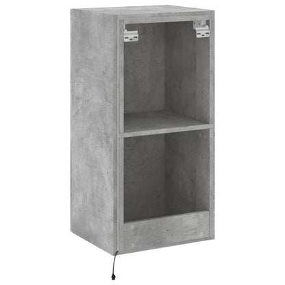 Tv-Wandmeubel Met Led-Verlichting 40,5X35X80 Cm Betongrijs
