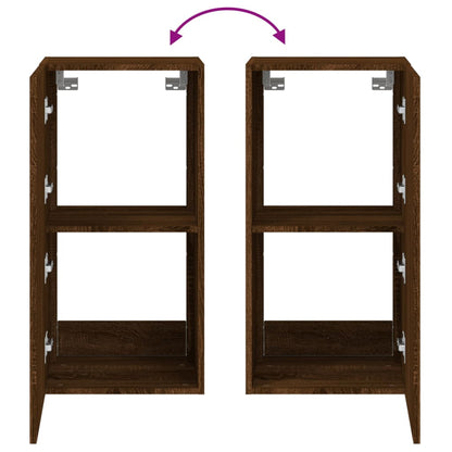Tv-Wandmeubel Met Led-Verlichting 40,5X35X80 Cm Bruineikenkleur