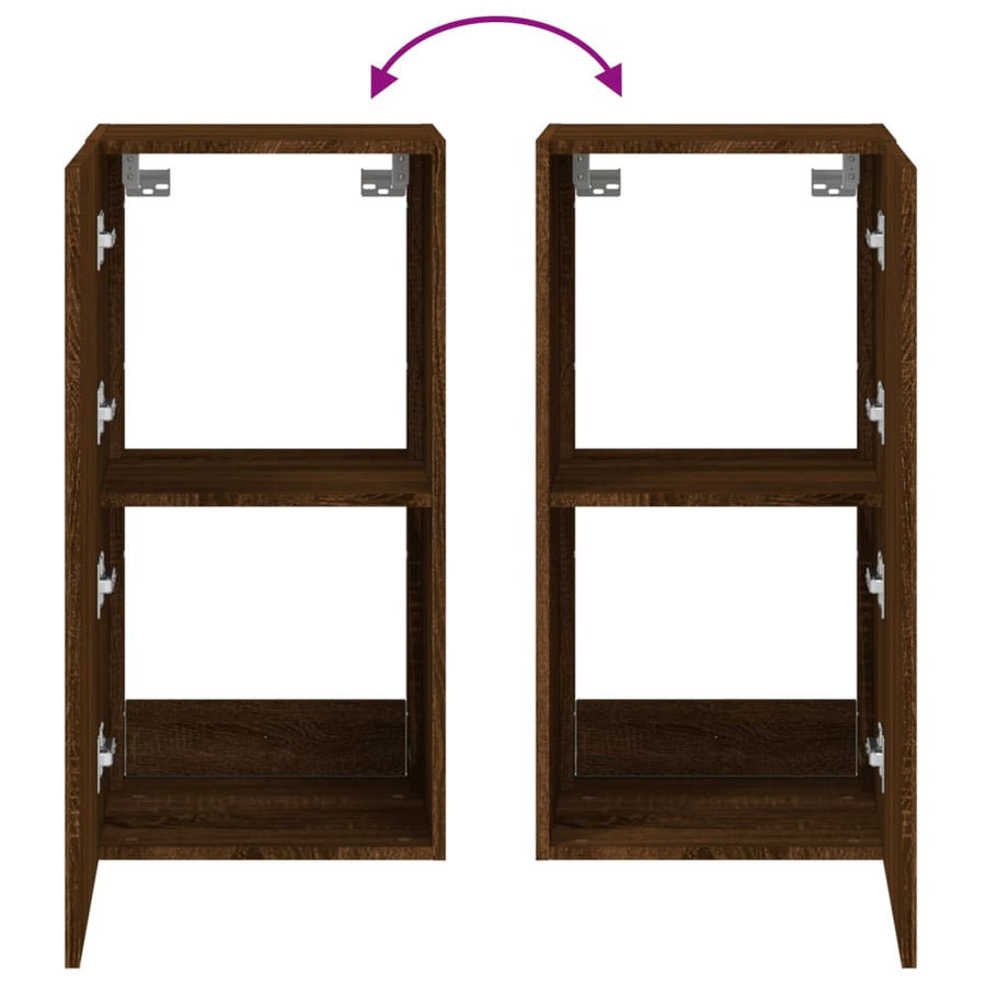 Tv-Wandmeubel Met Led-Verlichting 40,5X35X80 Cm Bruineikenkleur