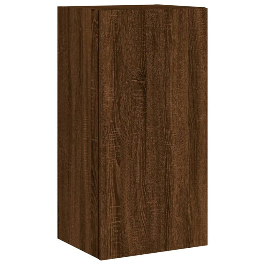 Tv-Wandmeubel Met Led-Verlichting 40,5X35X80 Cm Bruineikenkleur