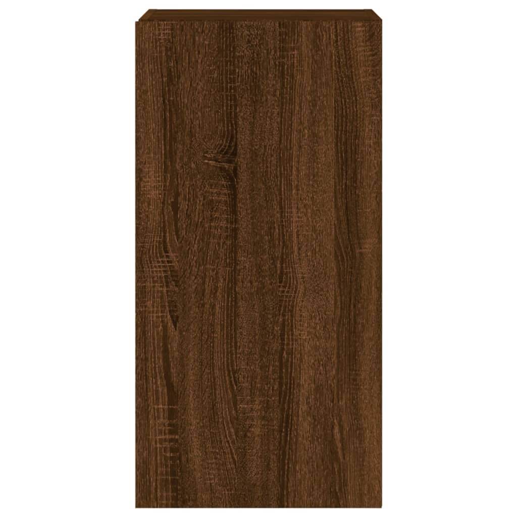 Tv-Wandmeubel Met Led-Verlichting 40,5X35X80 Cm Bruineikenkleur