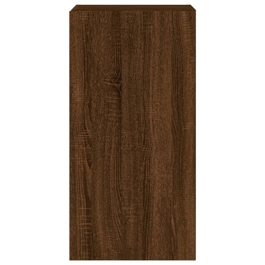 Tv-Wandmeubel Met Led-Verlichting 40,5X35X80 Cm Bruineikenkleur
