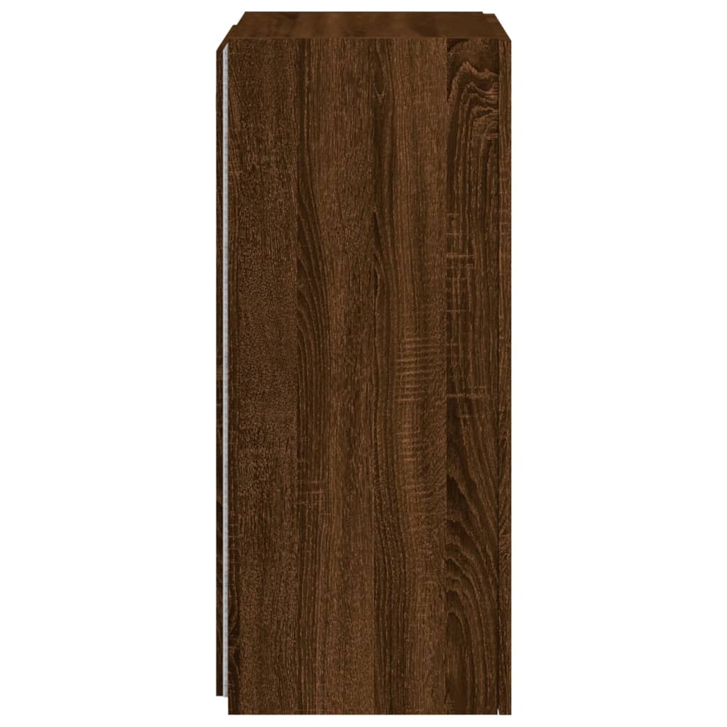 Tv-Wandmeubel Met Led-Verlichting 40,5X35X80 Cm Bruineikenkleur