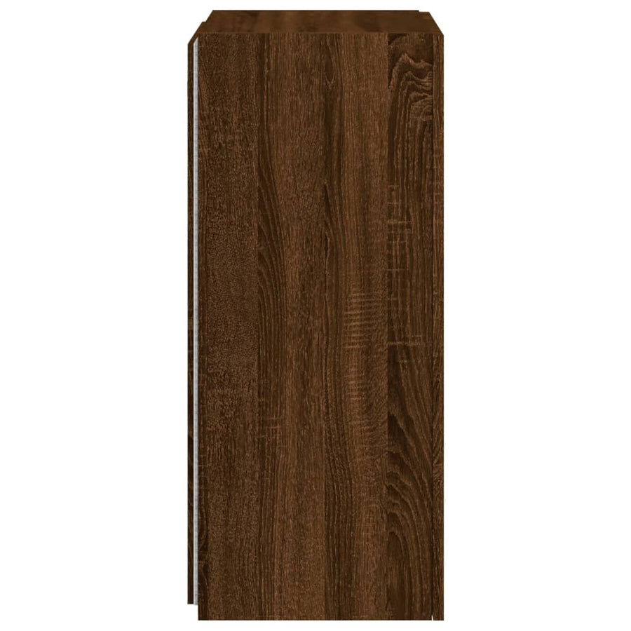 Tv-Wandmeubel Met Led-Verlichting 40,5X35X80 Cm Bruineikenkleur