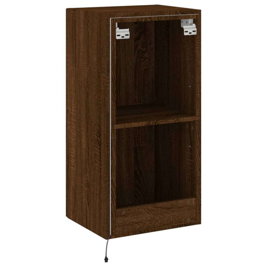 Tv-Wandmeubel Met Led-Verlichting 40,5X35X80 Cm Bruineikenkleur