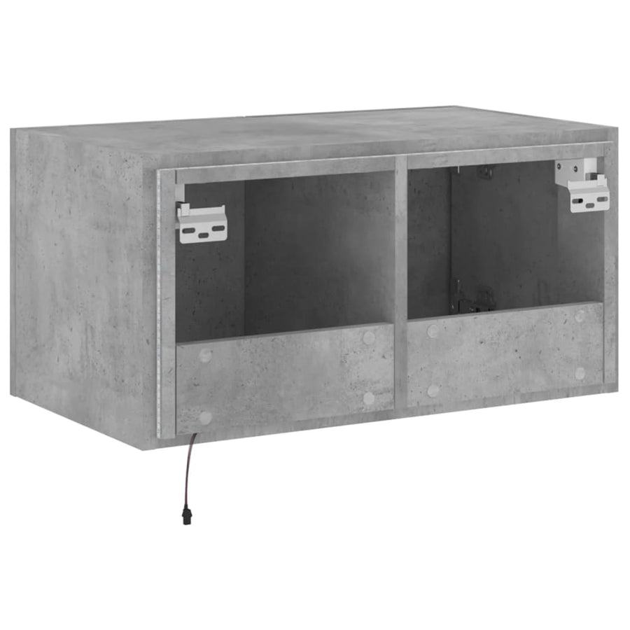 Tv-Wandmeubel Met Led-Verlichting 60X35X31 Cm Betongrijs