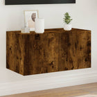 Tv-wandmeubel 60x35x31 cm gerookt eiken met led