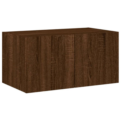 Tv-Wandmeubel Met Led-Verlichting 60X35X31 Cm Bruineikenkleurig