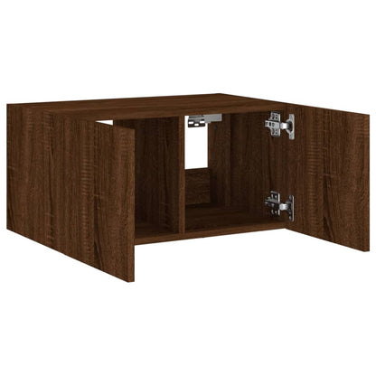 Tv-Wandmeubel Met Led-Verlichting 60X35X31 Cm Bruineikenkleurig