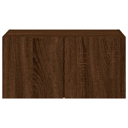 Tv-Wandmeubel Met Led-Verlichting 60X35X31 Cm Bruineikenkleurig